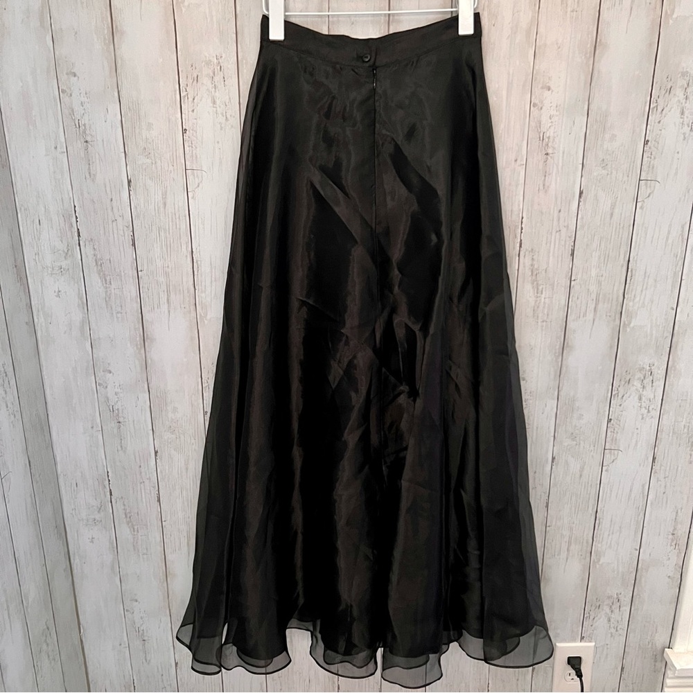 Js Collections Black Sheen Formal Maxi Skirt M4 - image 3